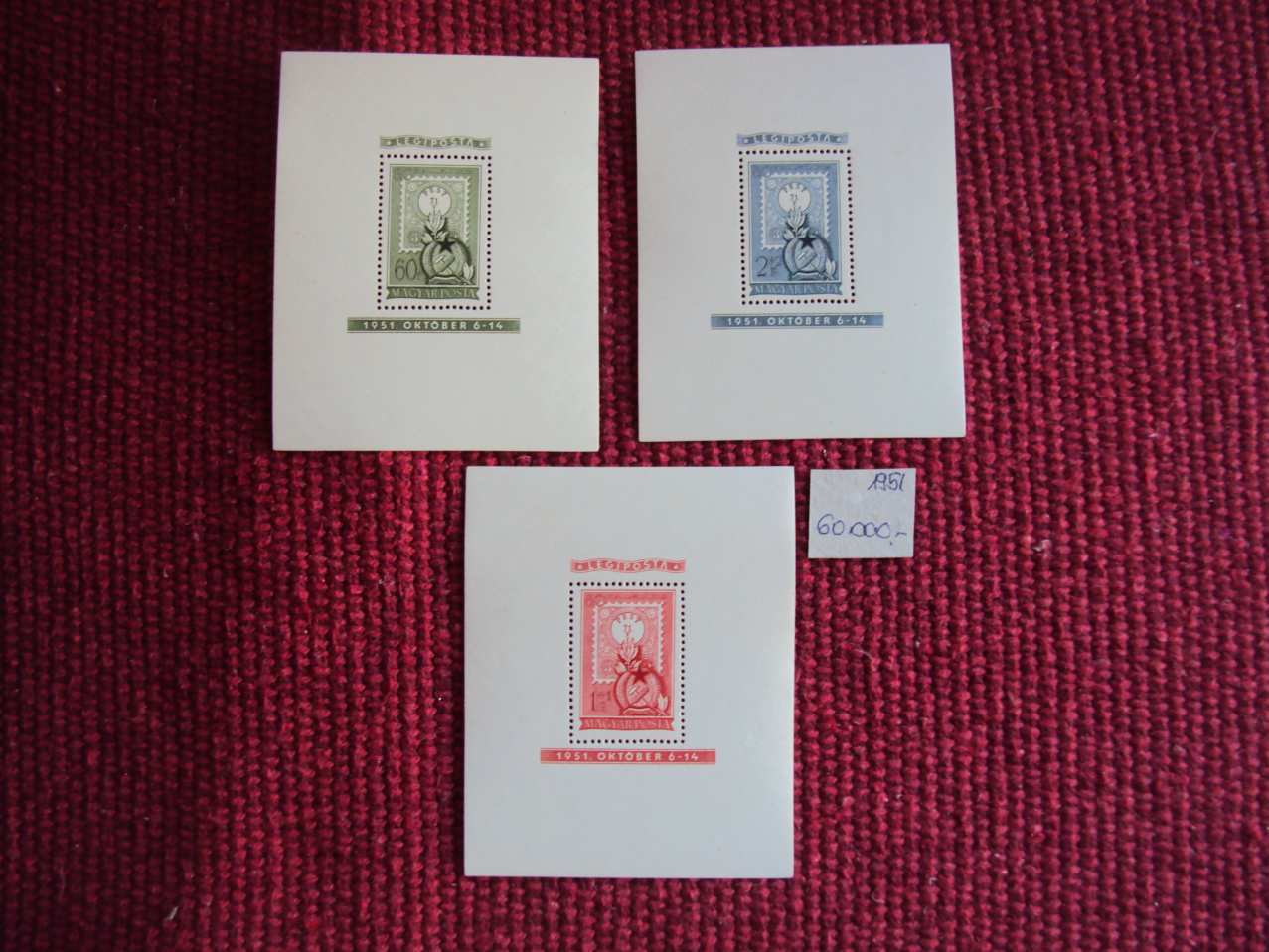 1951-80 Éves Magyar Bélyeg-blokksor postatiszta Harmadárban eladó BAL-16