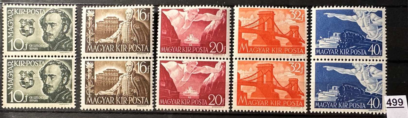 1941 SZÉCHENYI I. PÁRBAN, LUXUS MAGYAR POSTATÍSZTA BÉLYEG SOR   **  -499.-