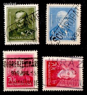 1936+ Arcképek postaügynékség bélyegzések NAGYNYÁRÁD SOKORÓPÁTKA GÖDRESZENTMÁRTON IHRÁZ 60p (c78)