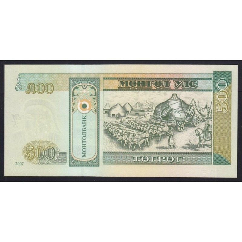 Mongólia, 500 tugrik 2007 UNC