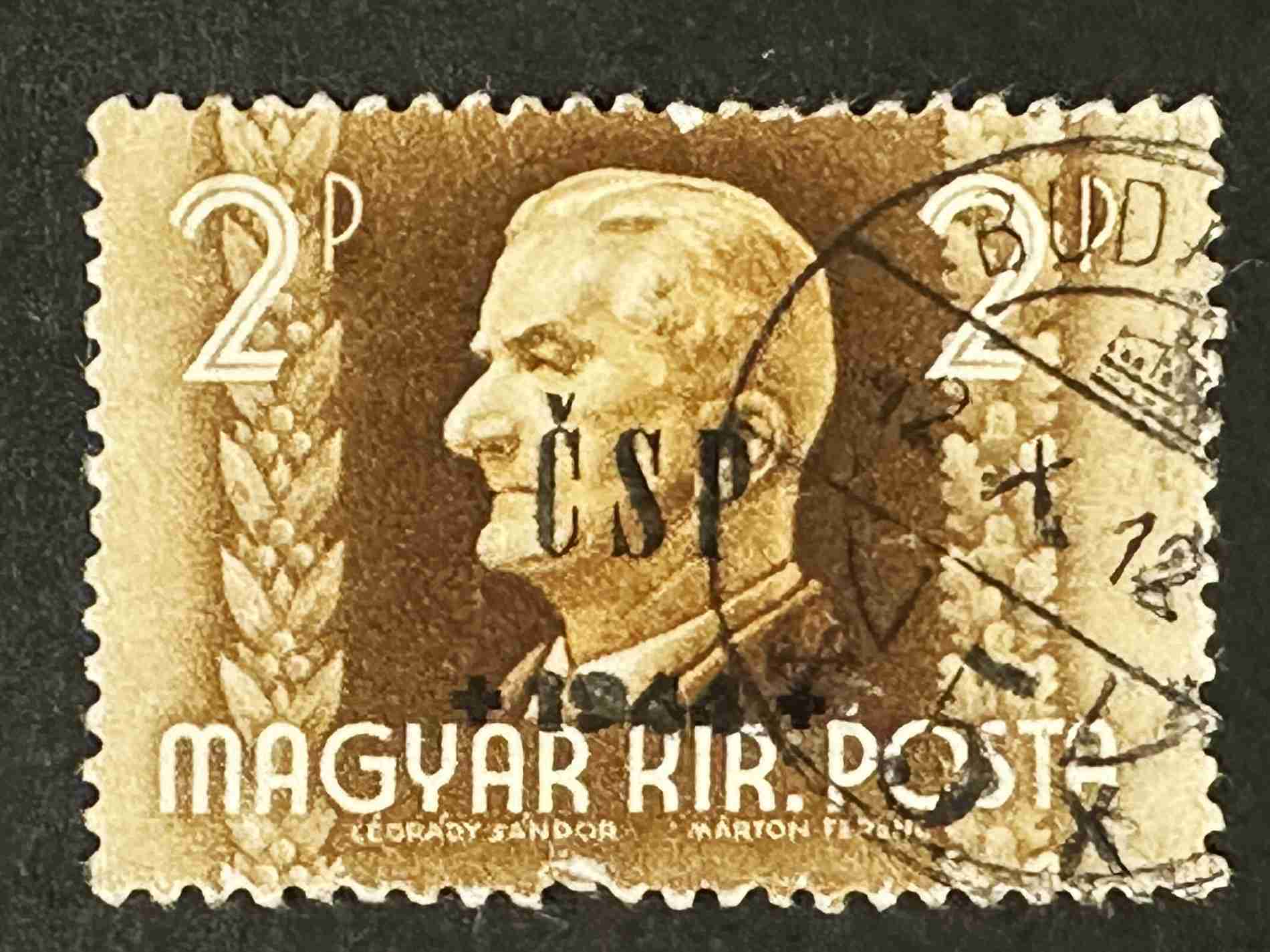 MAGYARORSZÁG MEGSZÁLLÁS HUSZT 1944  HORTY 2 PENGŐ BÉLYEG