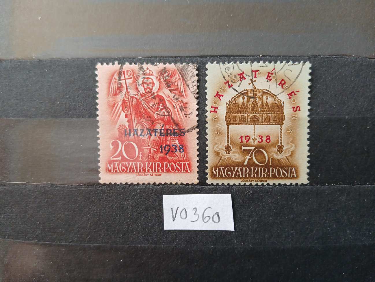 V0360 Magyar bélyeg 1938 624-625 bélyegzett