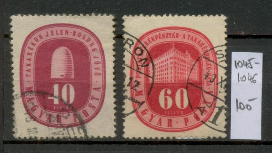 M146 - 1947 Takarékossági Világnap bélyegsor (2 db), pecsételt – Magyar Posta