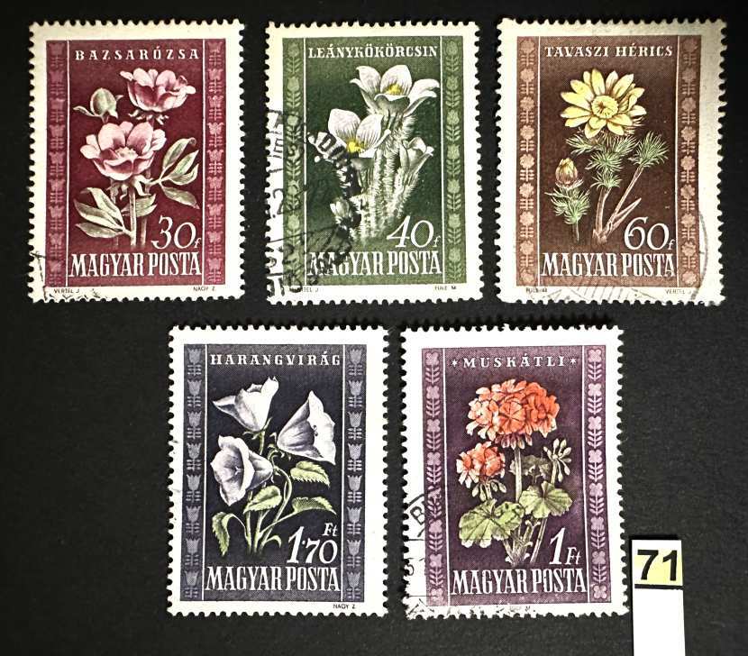 MAGYARORSZÁG 1950 VIRÁG I.  BÉLYEG SOR **            -71.-
