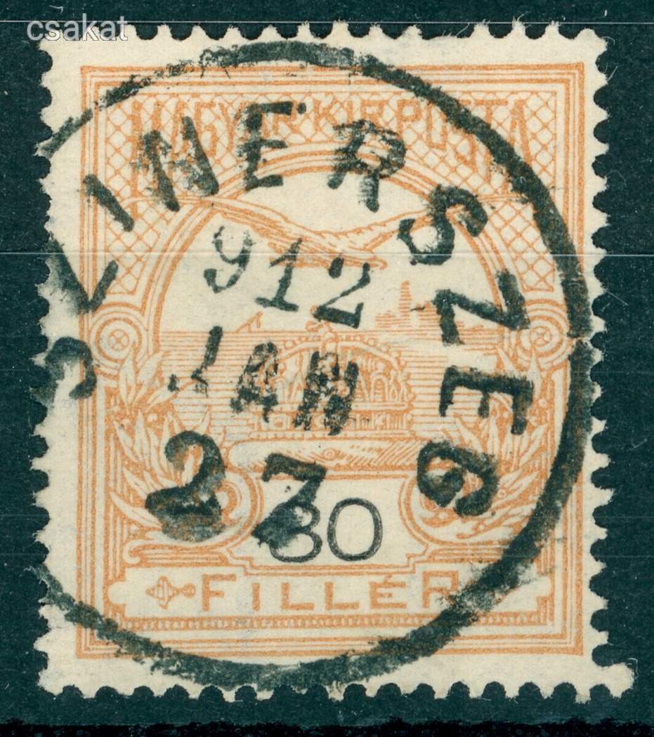 1909 turul SZINÉRSZEG bélyegzés Temes Romania Gudlin E3.20 / 40p (d99)