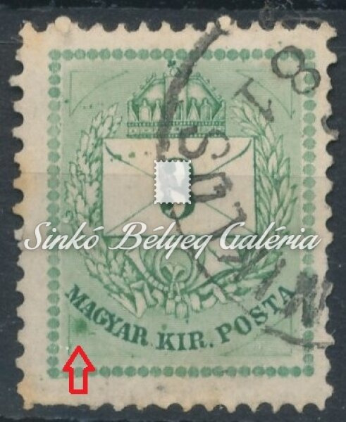 1874 Színesszámú krajcáros 3kr bélyeg