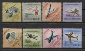 M242 - Repülőnap teljes sorozat (8 db, postatiszta) - 1954