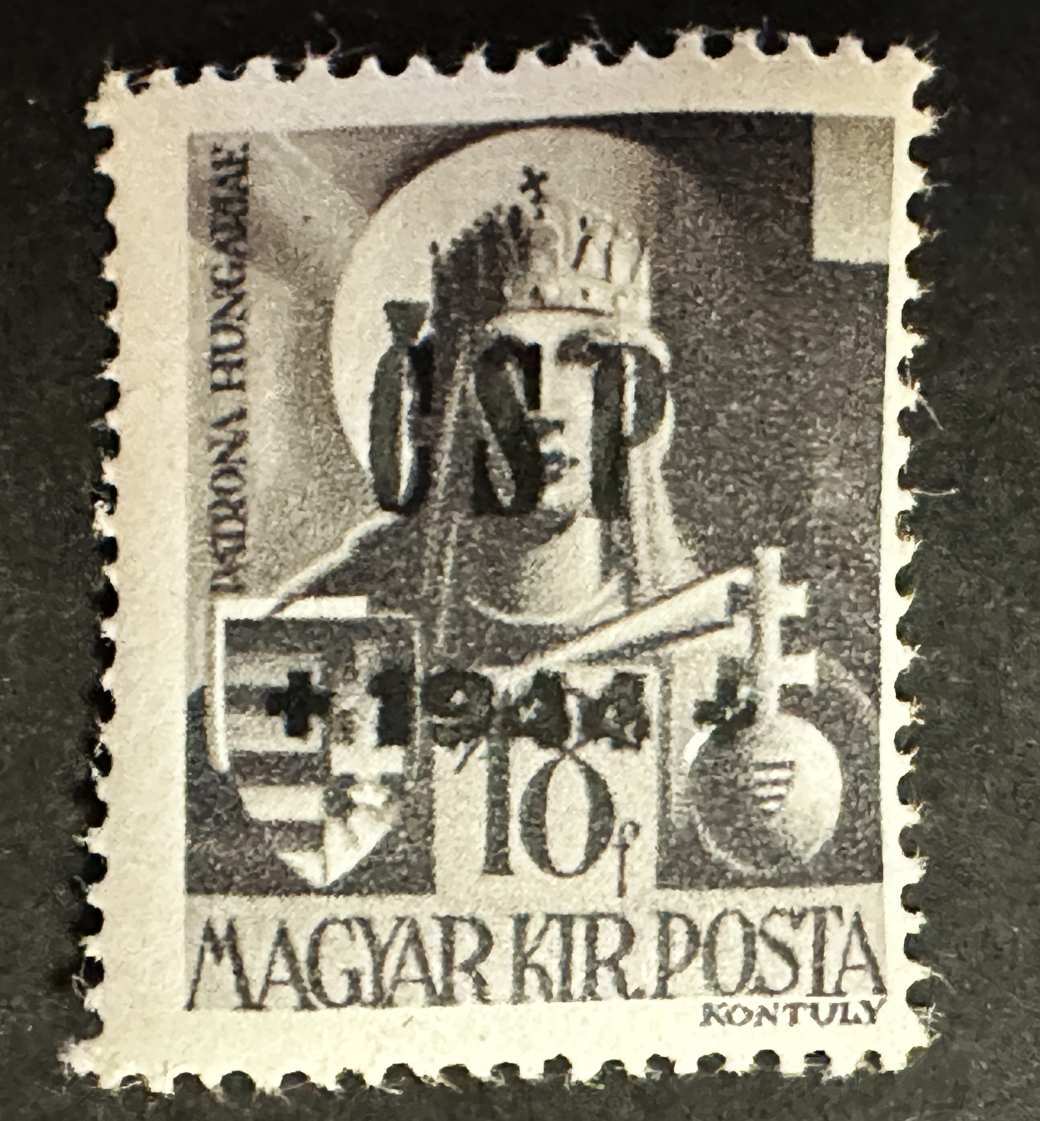 MAGYARORSZÁG MEGSZÁLLÁS 1944  HUSZT 18 FILLÉR 1200FT BÉLYEG**