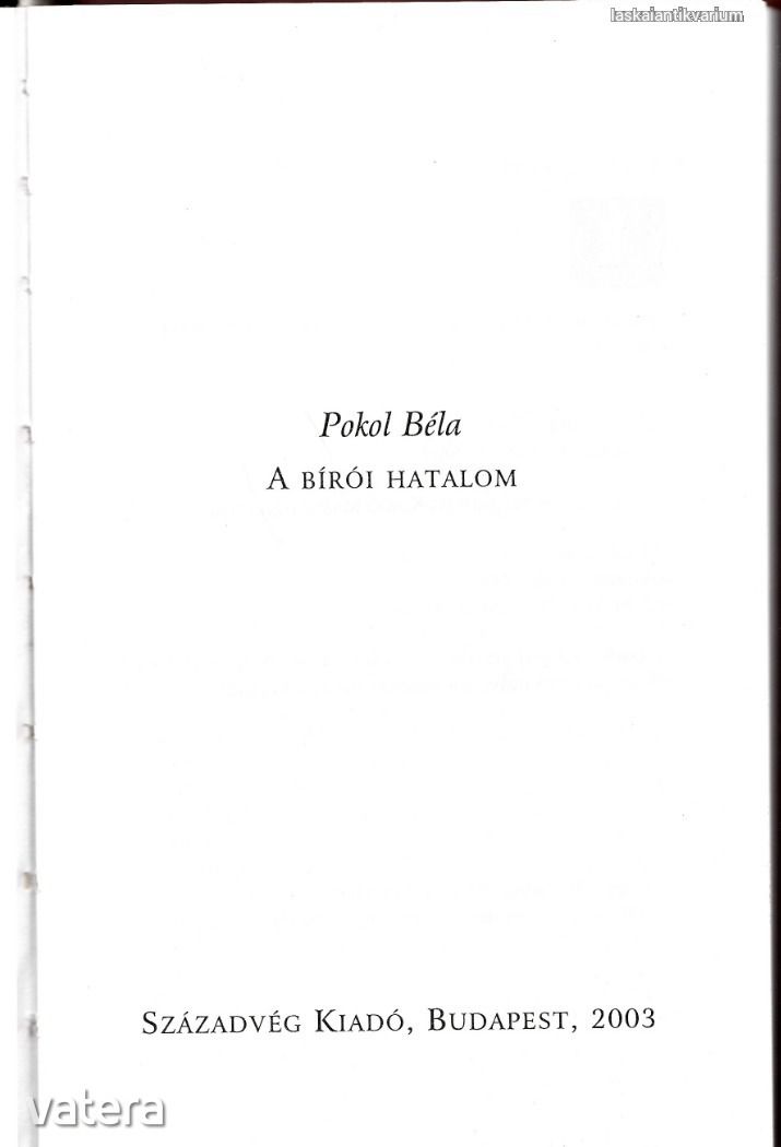 Pokol Béla: A bírói hatalom
