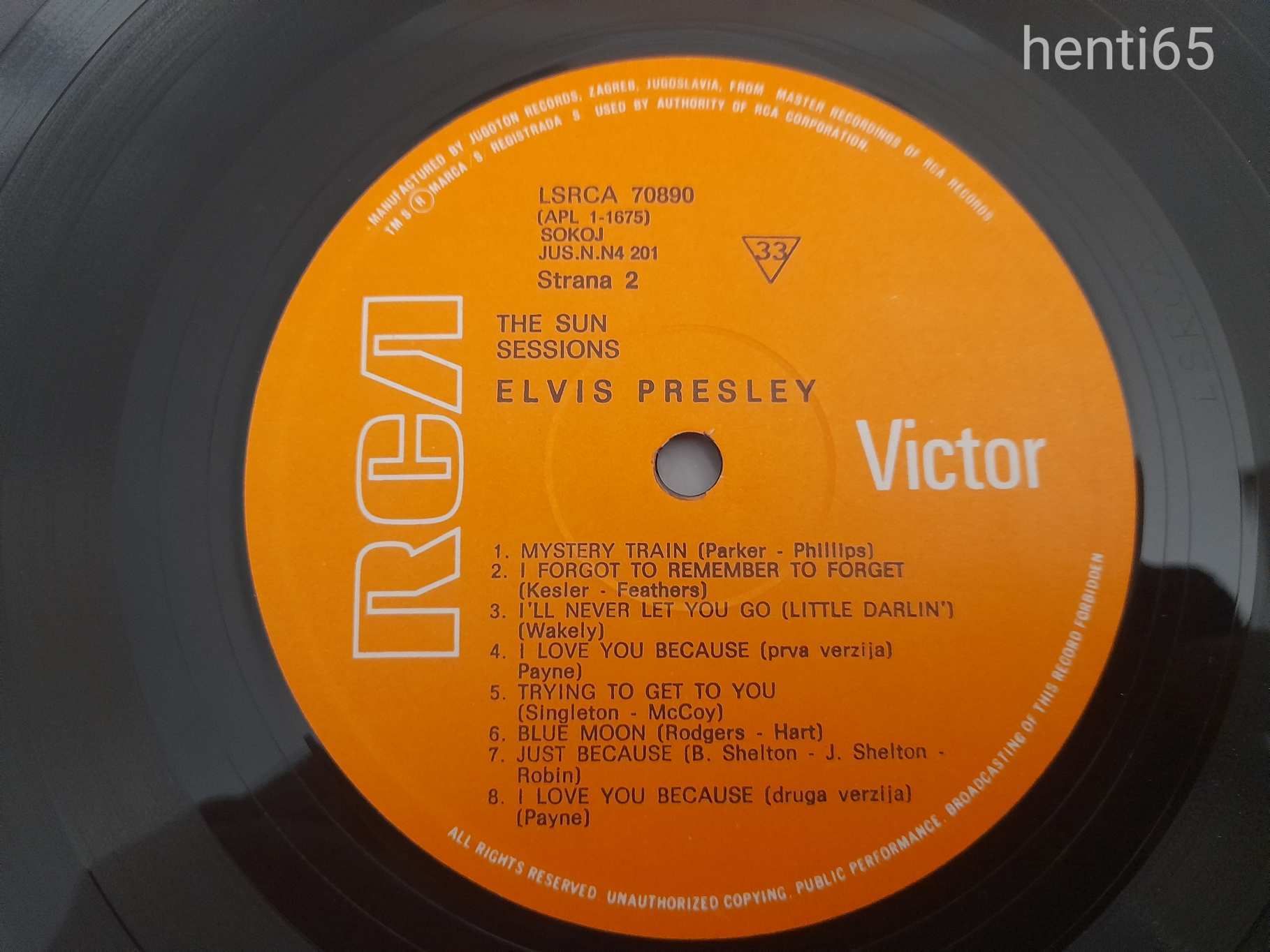 Elvis Presley   :  The Sun Session                LP  !!!