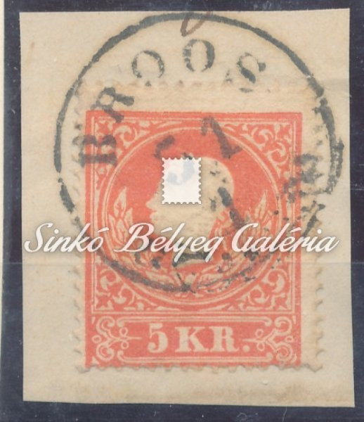 1858. Könyvnyomat dombornyomással 5kr, BROOS