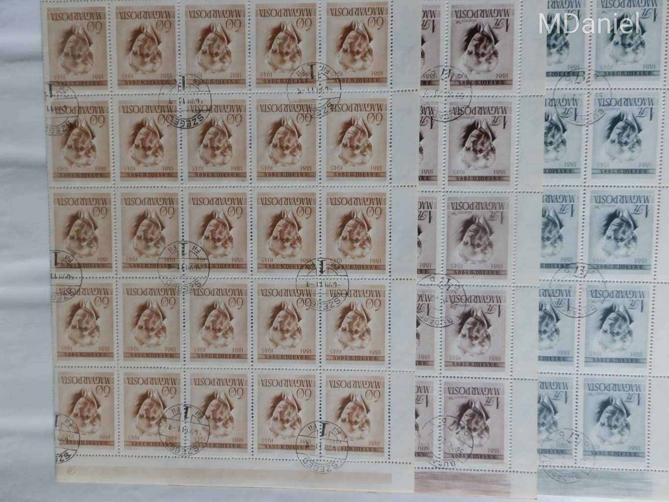 1955 Bartók ív, értéktelenített sor