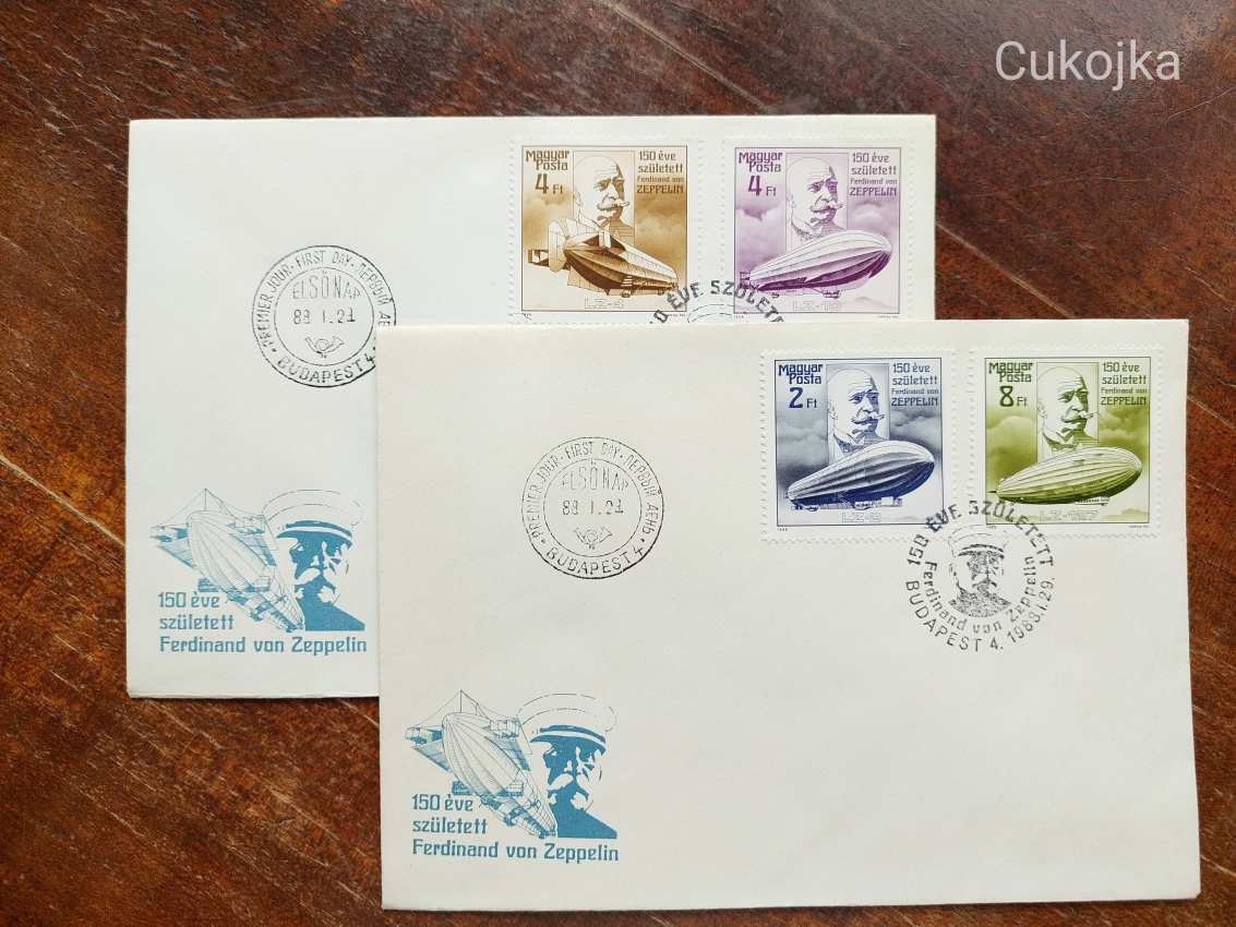1988. Ferdinand Von Zeppelin FDC Elsőnapi Boríték Bélyeg