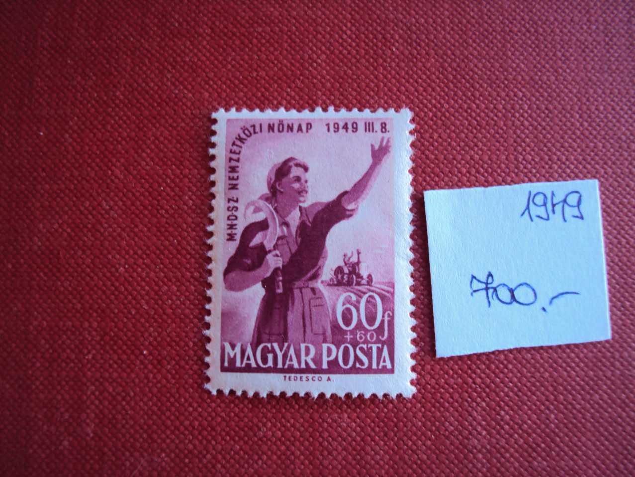 1949 Nőnap postatiszta Harmadárban eladó BAL-3