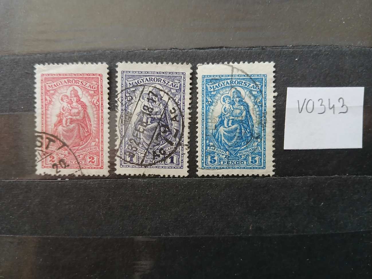 V0343 Magyar bélyeg 1926 457-459 bélyegzett - kat.ár 2300 HUF  