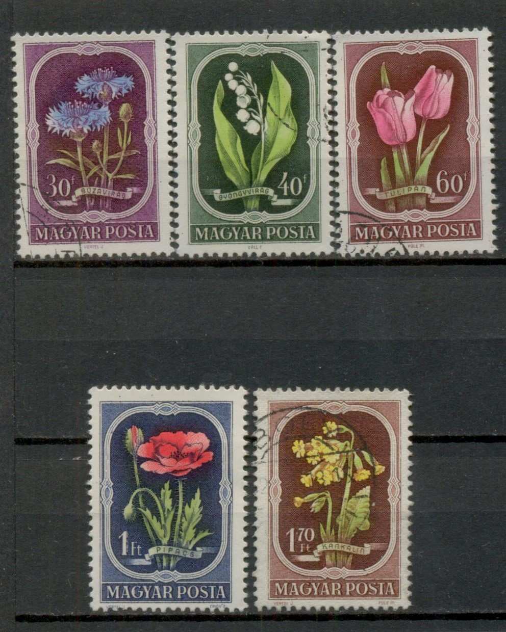 M248 - 1951. Virág (II.) teljes sorozat (5 db bélyeg) - Magyar Posta