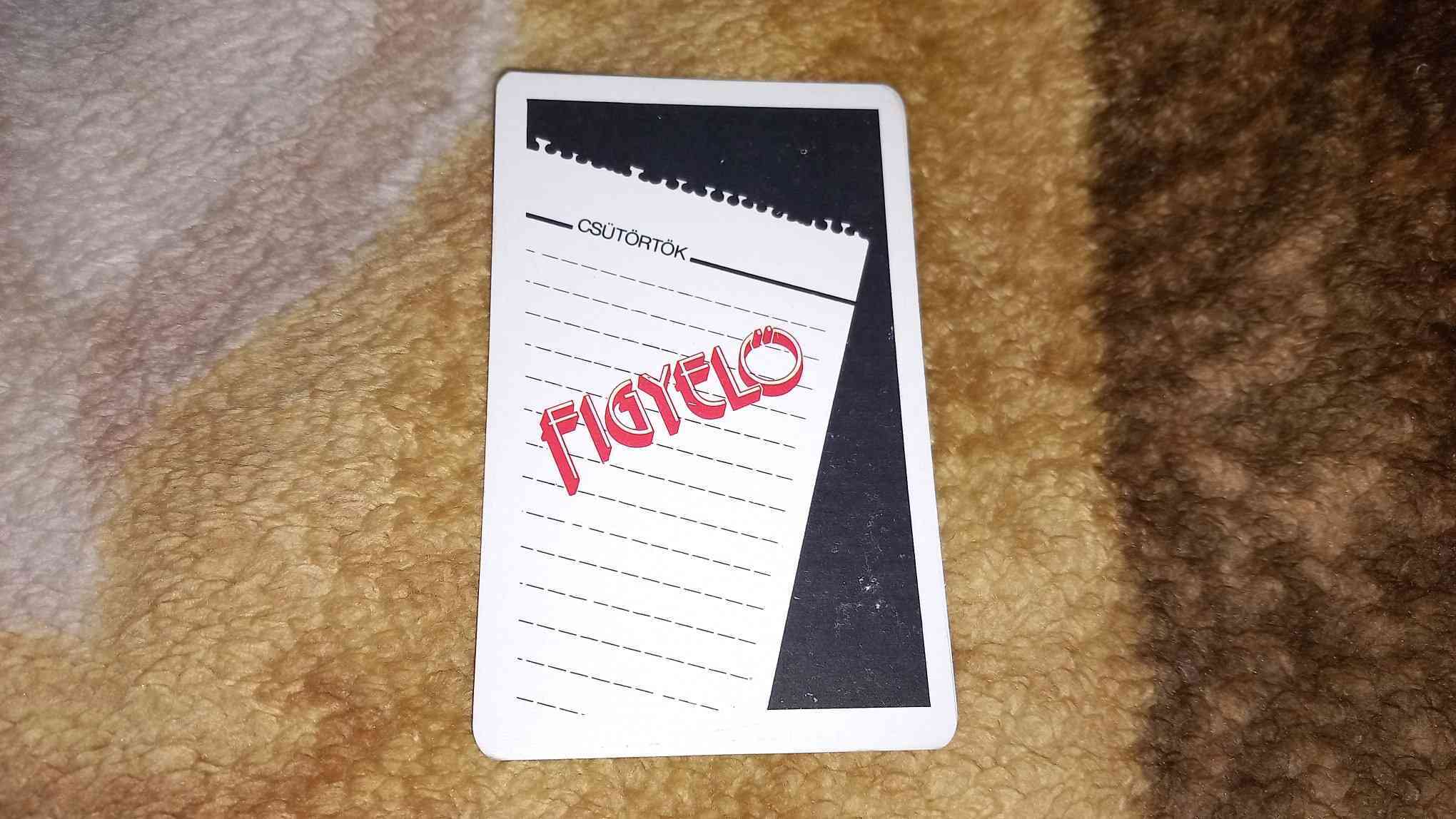 1985 - Figyelő kártyanaptár