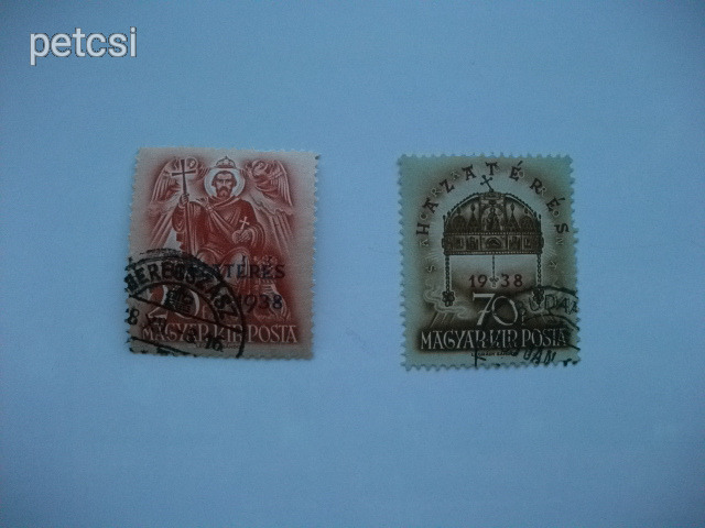 Magyar bélyeg / bélyegsor hazatérés 1938 1.