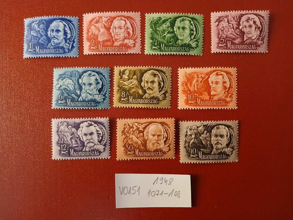 V0151 Magyar bélyeg 1948 1071-1080  postatiszta 