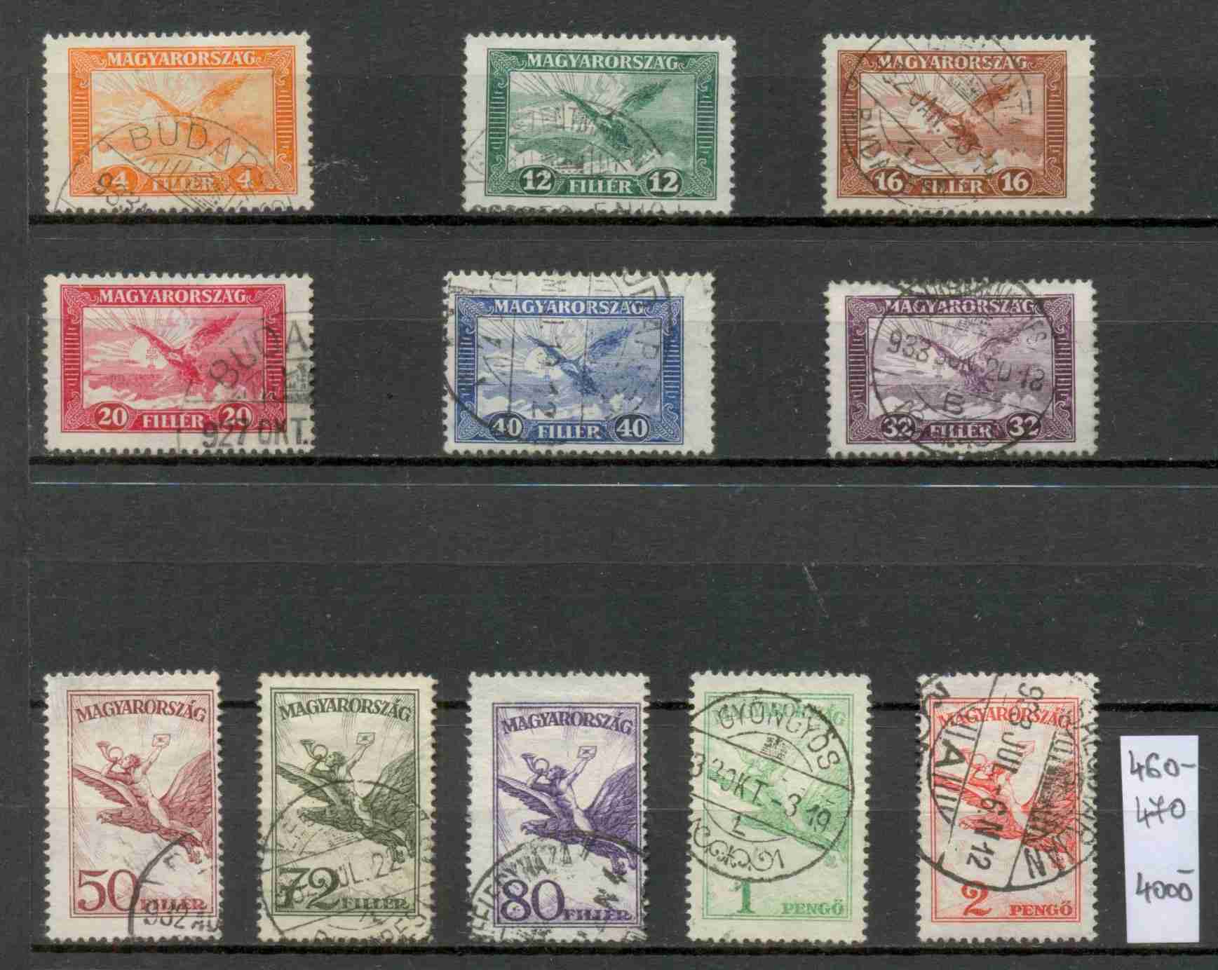 M83 - 1927 Repülő I. légiposta 11 db-os hiányos sor (5P) - használt