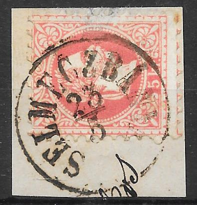 1867. 5 kr bélyeg " SELMECZBÁNYA  5/23"  BÉLYEGZÉSSEL