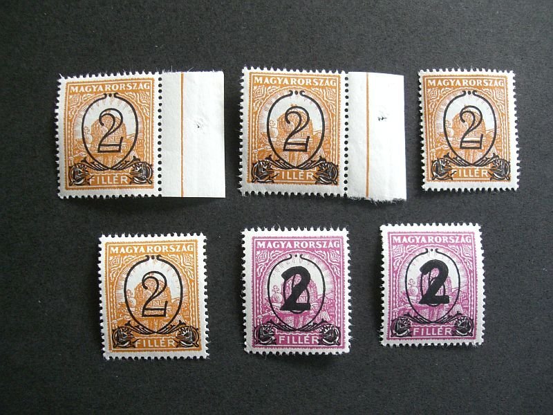 1931. Kisegítő bélyegek(I) és (II) falcos darabok