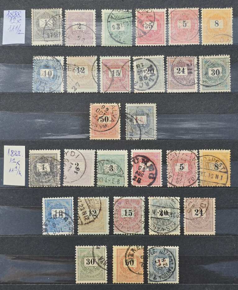 1888 Magyar Feketeszámú krajcáros bélyegsorok!