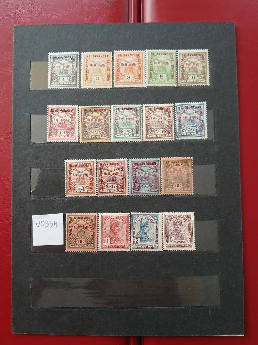 V0334 Magyar bélyeg 1915 194-210 I.típus postatiszta, falcos - kat.ár 9000 HUF 