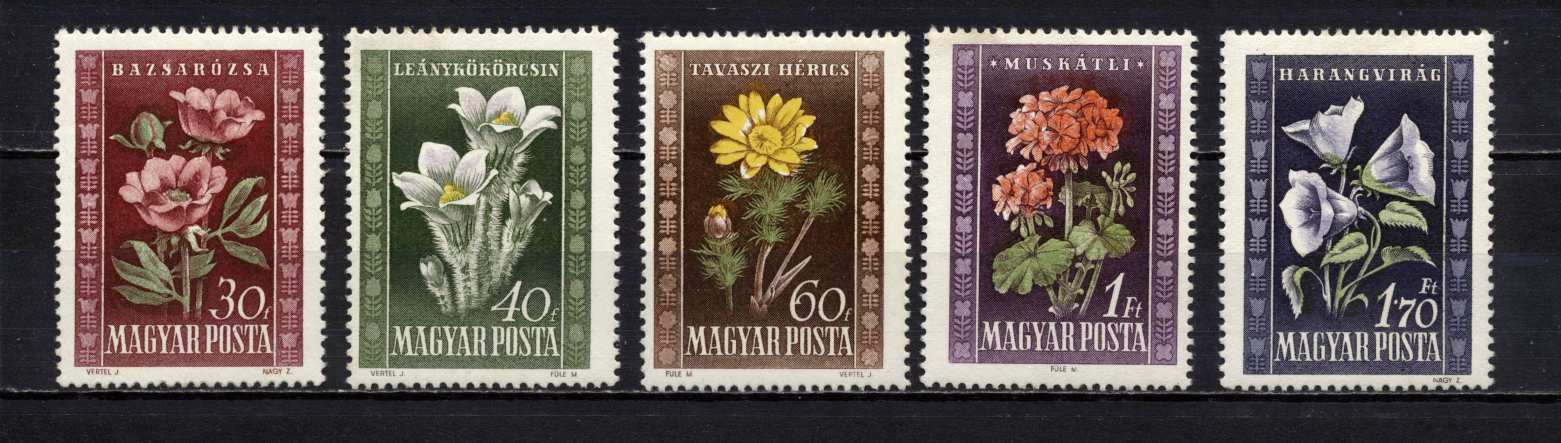 1950 Virág I. postatiszta bélyegsor kat 3000 Ft