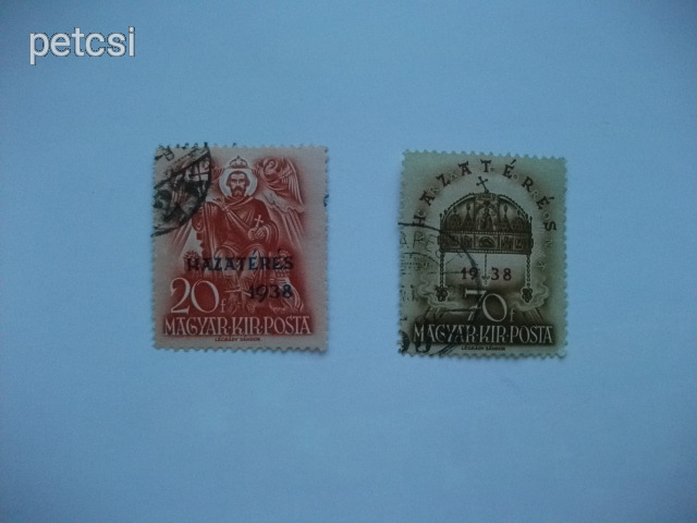 magyar bélyeg / bélyegsor hazatérés 1938 5