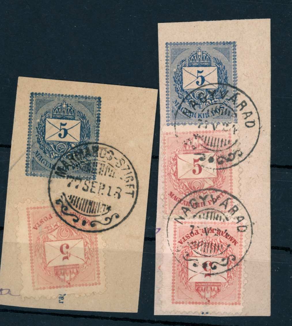 1874 krajcáros G tipusú bélyegzések NAGYVÁRAD + MARMAROS-SZIGET - Gudlin 75 pont (e79)