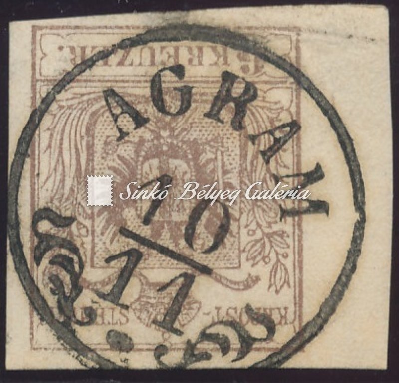 1850. Könyvnyomat 6kr, AGRAM