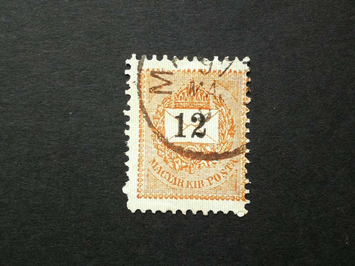 Magyarország 1889 Feketeszámú 12 kr. B11 1/2 elfogazva  A