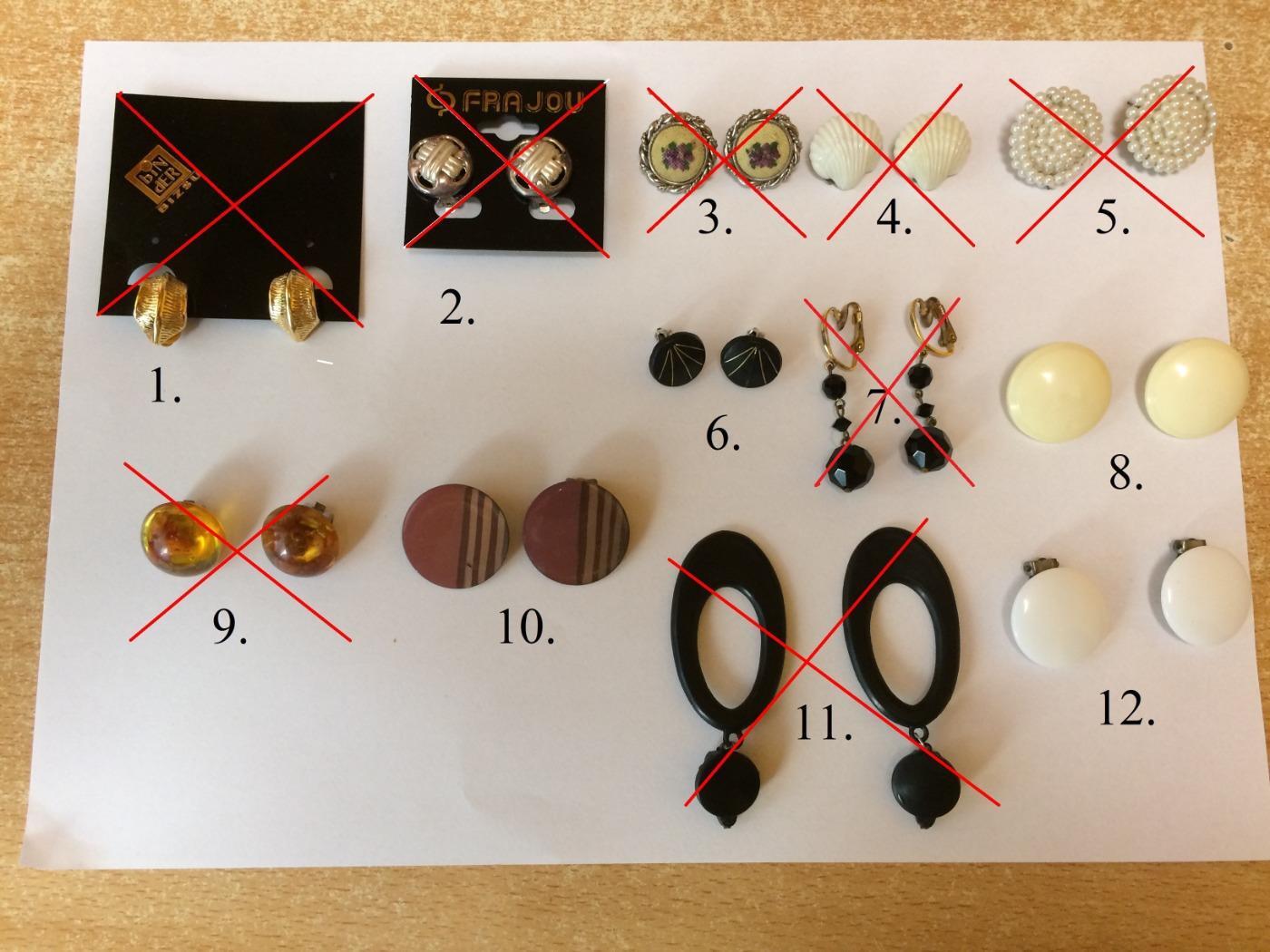 Retro klipszek &ndash; 6 pár
