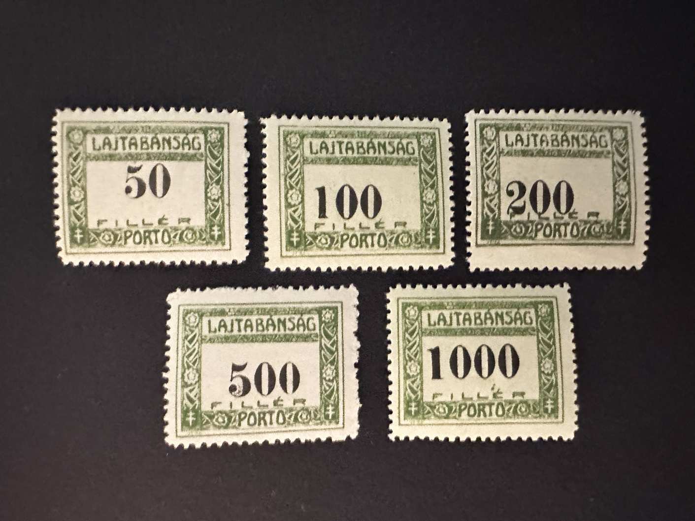 1921 LAJTABÁNSÁG PORTÓ SZÉP BÉLYEG SOR*  -BODOR GARANCIA-