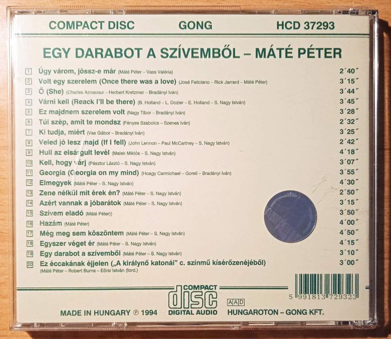 Máté Péter - Egy darabot a szívemből CD