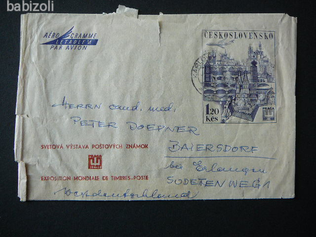 Csehszlovák futott aerogram