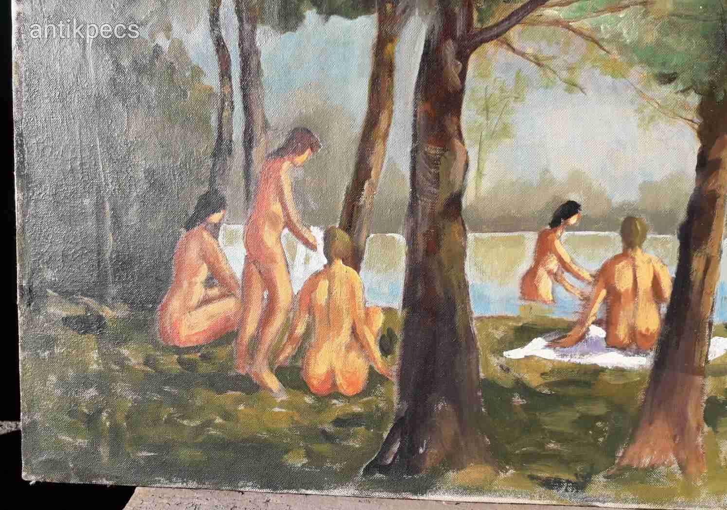 Fürdőző leányok - festmény