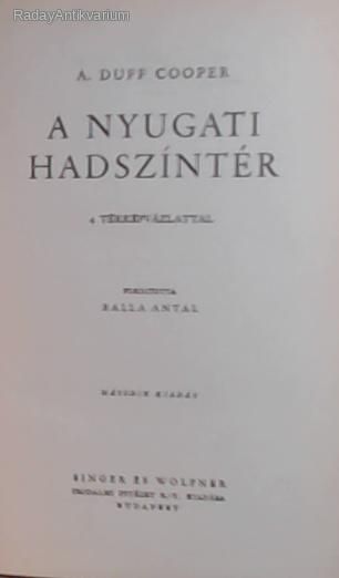 A. Duff Cooper: A nyugati hadszíntér