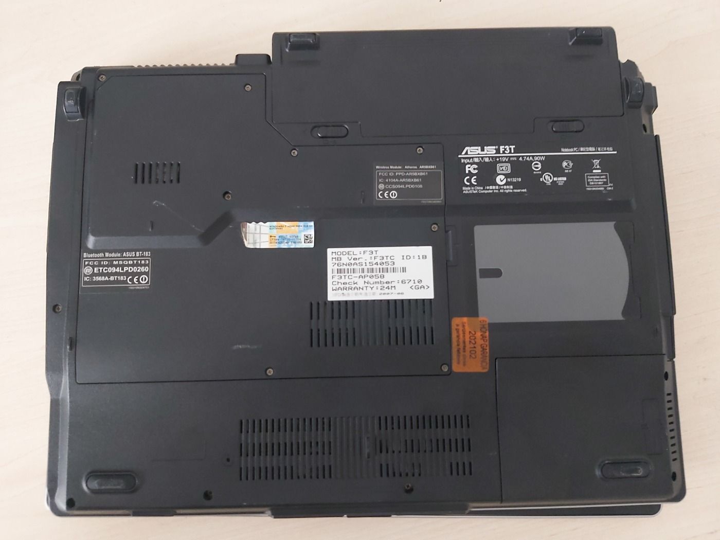 Asus F3TC-AP050 notebook