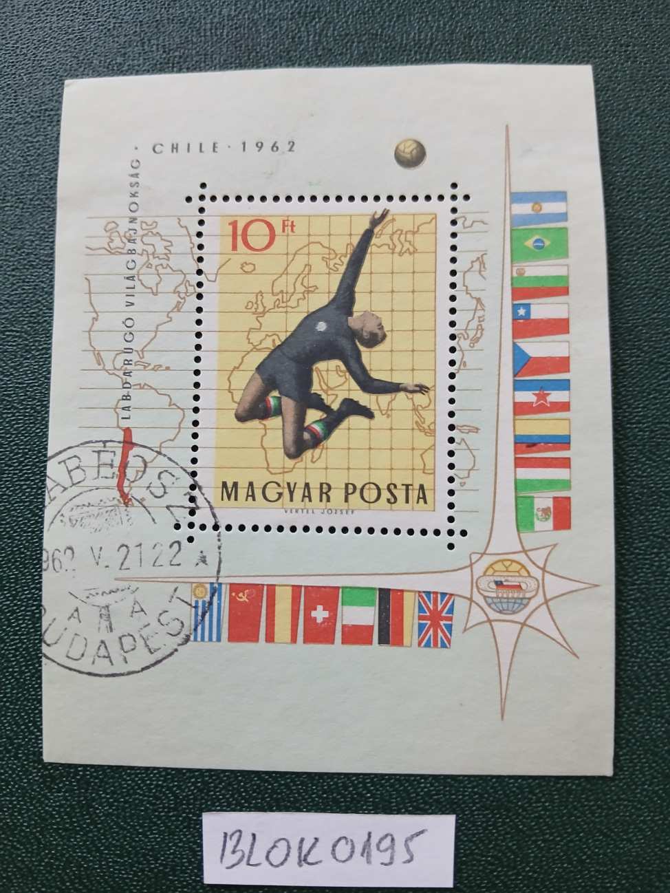BLOK0195 Magyar bélyeg 1962 1895 pecsételt   kat.ér - 2500 HUF 