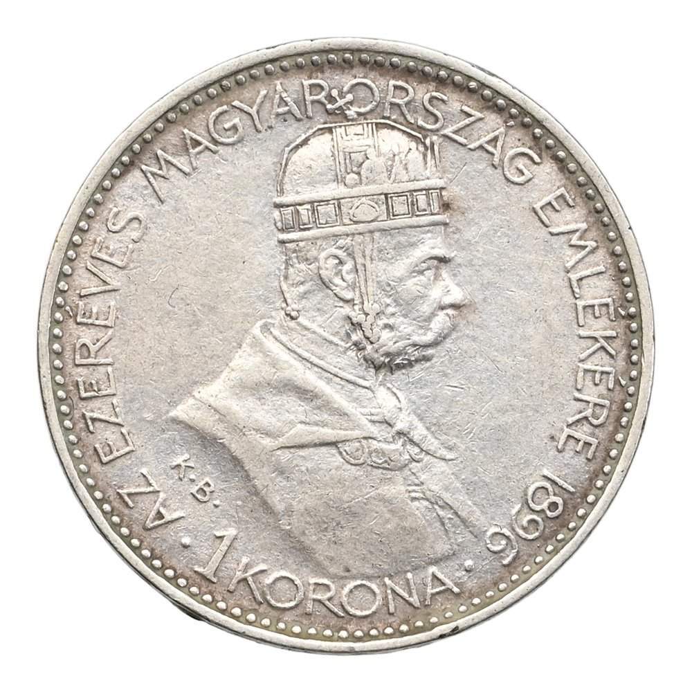 1896 Millenium ezüst 1 korona J045