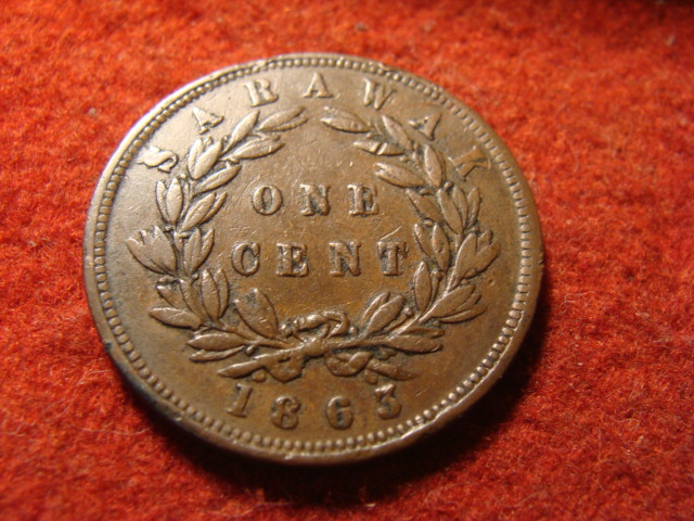 Sarawak bronz 1 cent 1863