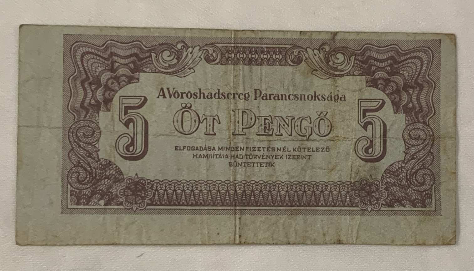 Öt pengő Vöröshadsereg!!!