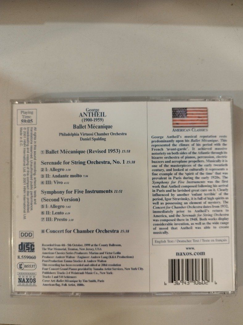 ANTHEIL: BALLET MÉCANIQUE    CD
