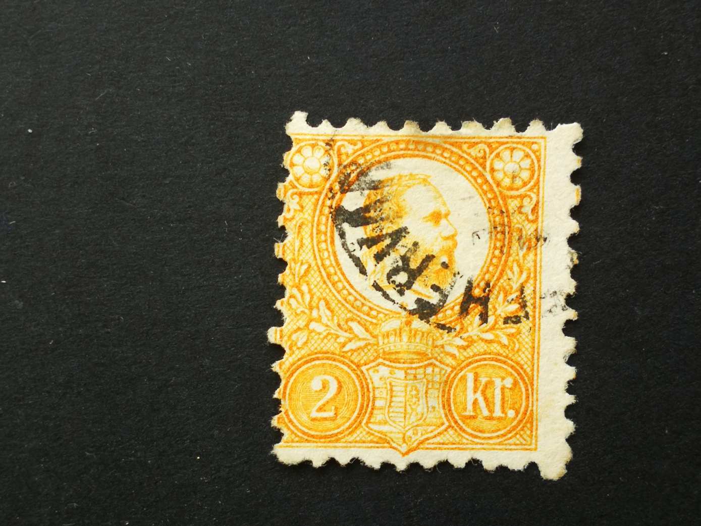 Magyarország 1871 réznyomat 2 kr fehérvár elfogazva apró elvékonyodás I