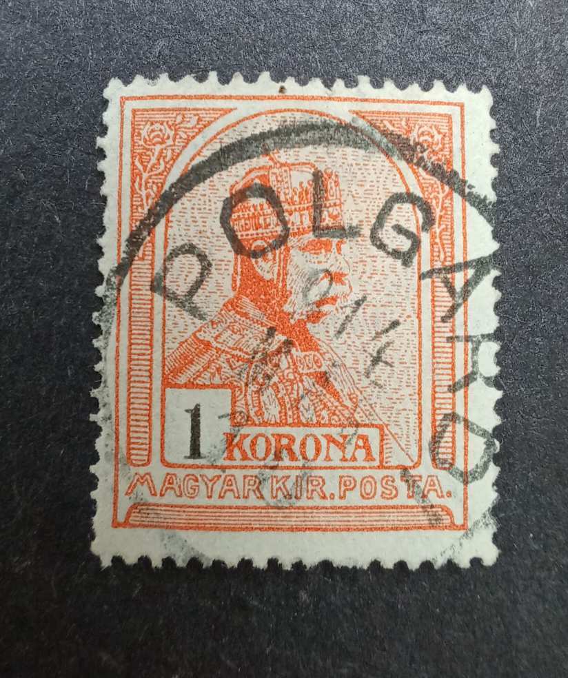 1914. Turul 1 korona fekvő vízjel