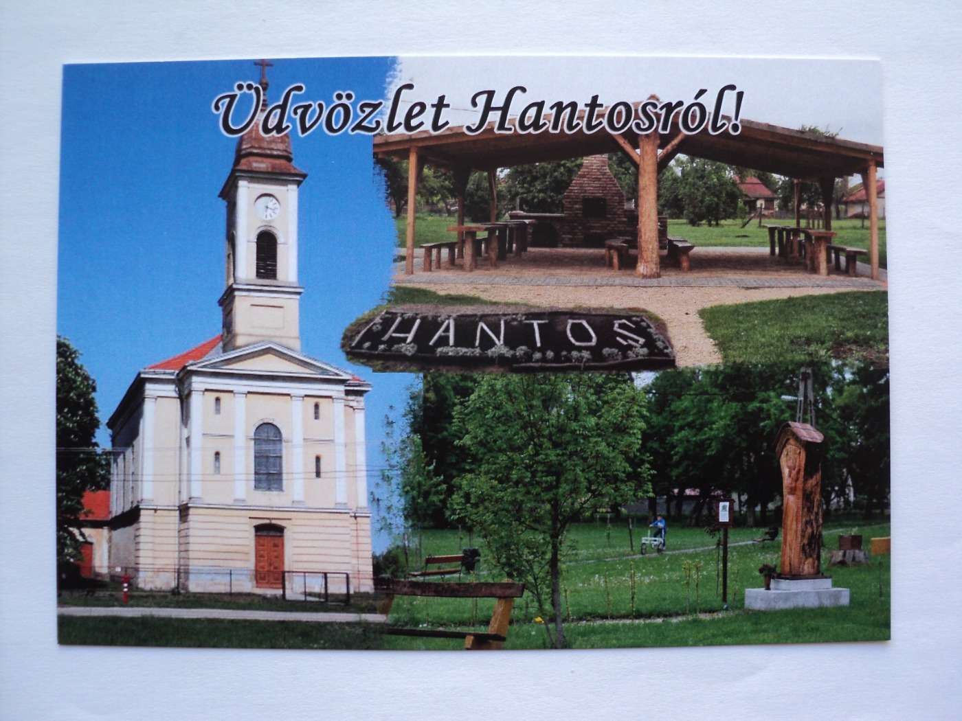 Hantos,  Üdvözlet, Templom,  park