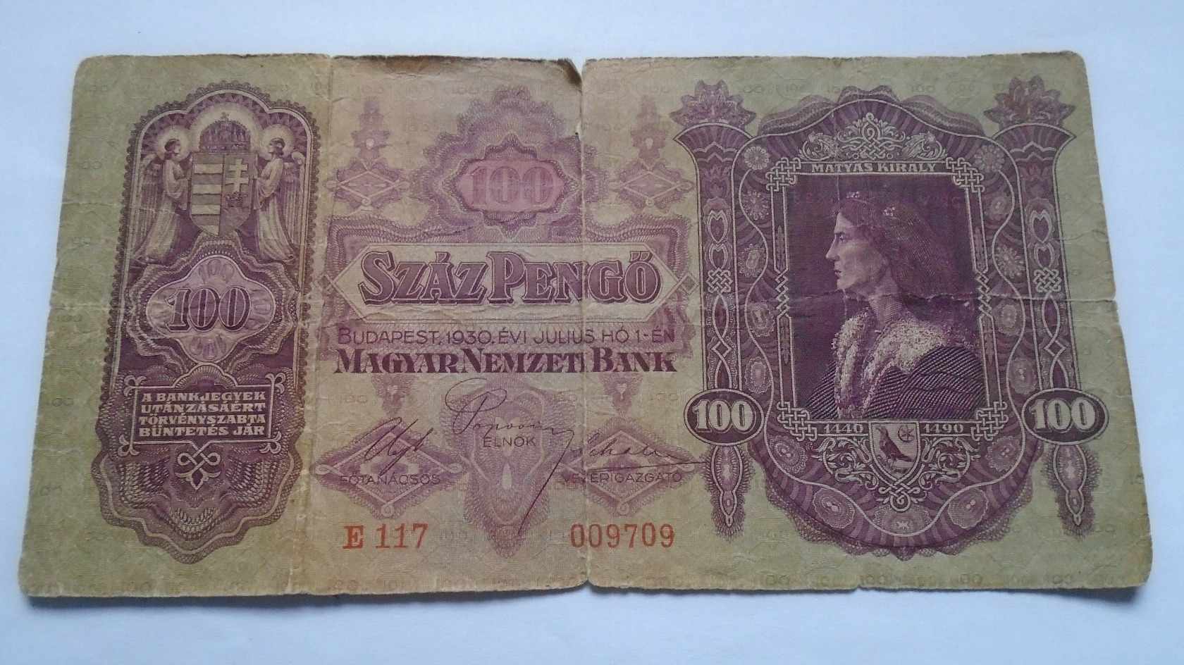 Papír  100  Pengő  1930
