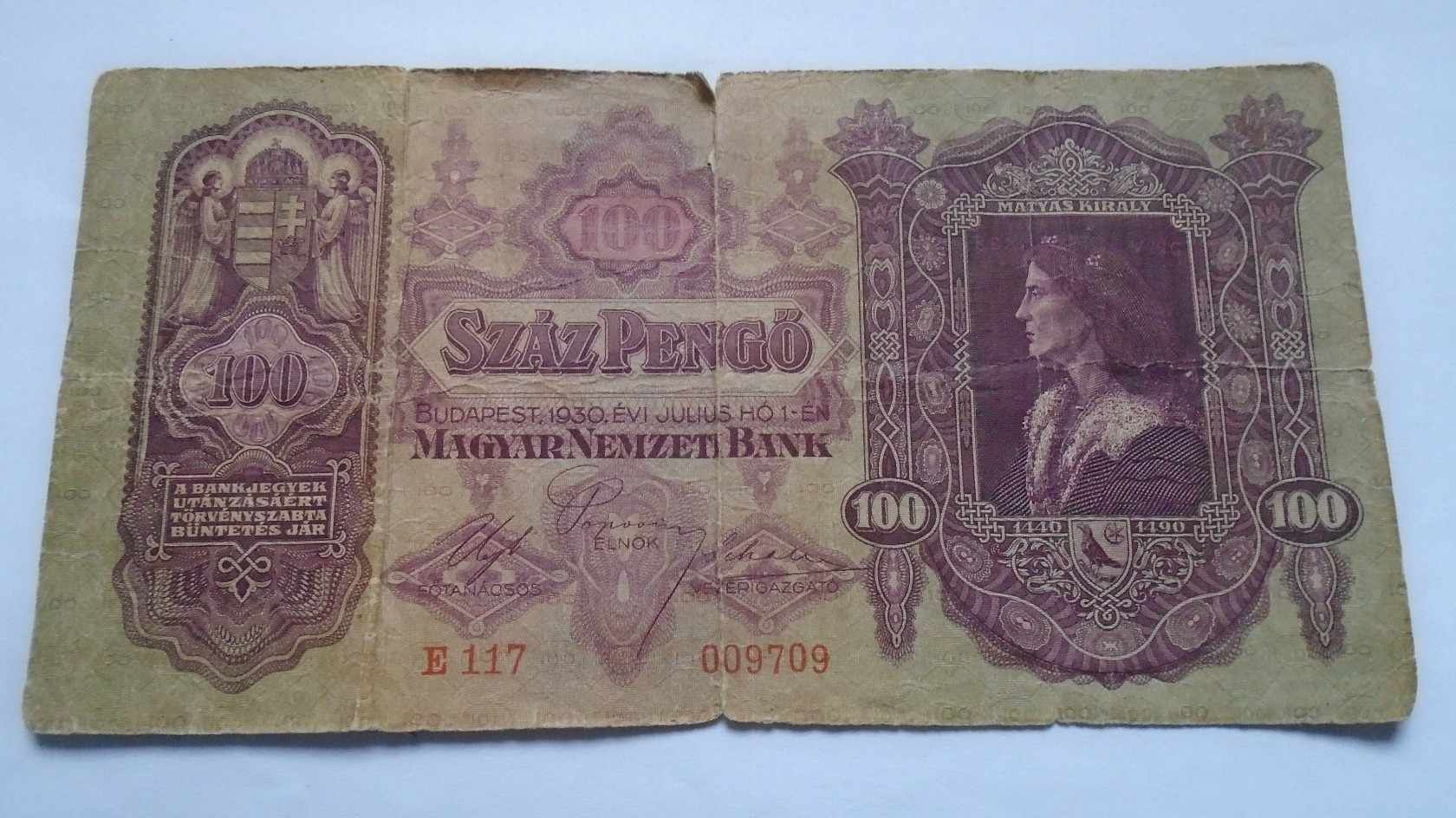 Papír  100  Pengő  1930